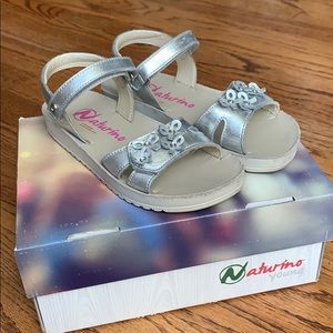 Naturino Girls Silver Sandals Size 30